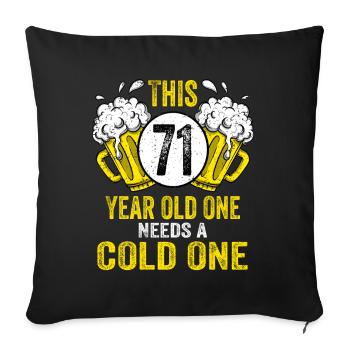 Men Beer Birthday Funny 71 Year Old Beer Lover - Sofa pillowcase 17,3'' x 17,3'' (45 x 45 cm) - black - Front