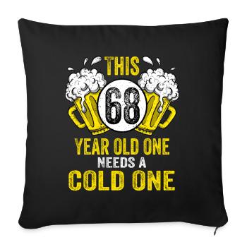 Men Beer Birthday Funny 68 Year Old Beer Lover - Sofa pillowcase 17,3'' x 17,3'' (45 x 45 cm) - black - Front