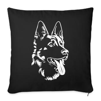 German Shepherd Silhouette Shepherd Dogs - Sofa pillowcase 17,3'' x 17,3'' (45 x 45 cm) - black - Front