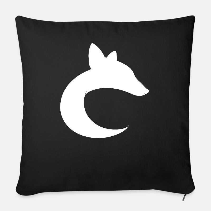 Fox Face Foxes Rotfuch Silhouette - Sofa pillowcase 17,3'' x 17,3'' (45 x 45 cm) - black