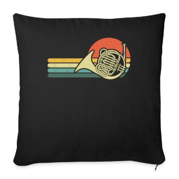 French horn French horn player French hornist - Sofa pillowcase 17,3'' x 17,3'' (45 x 45 cm) - black - Front