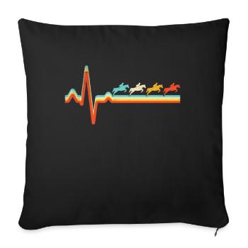 Horse Retro Heartbeat - Sofa pillowcase 17,3'' x 17,3'' (45 x 45 cm) - black - Front