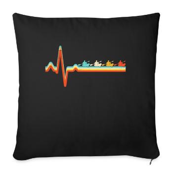 Kayak Retro Heartbeat - Sofa pillowcase 17,3'' x 17,3'' (45 x 45 cm) - black - Front