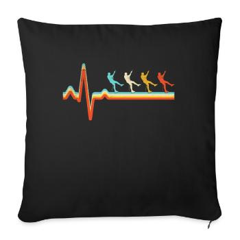 Escalade Retro Heartbeat - Housse de coussin décorative 45 x 45 cm - noir - Devant