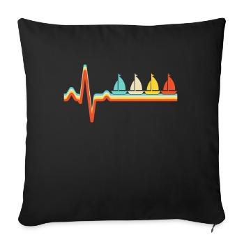 Sailing Retro Heartbeat - Sofa pillowcase 17,3'' x 17,3'' (45 x 45 cm) - black - Front