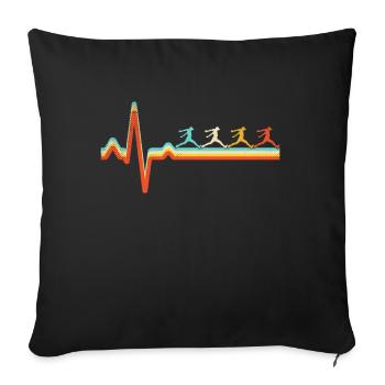 Parkour Retro Heartbeat - Sofa pillowcase 17,3'' x 17,3'' (45 x 45 cm) - black - Front