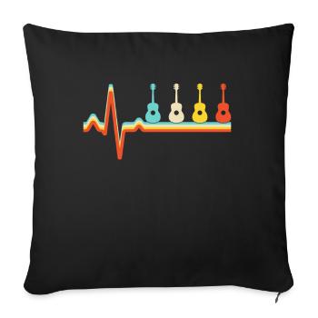 Guitar Retro Heartbeat - Sofa pillowcase 17,3'' x 17,3'' (45 x 45 cm) - black - Front