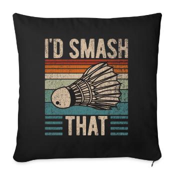 Badminton Funny Saying Men's Badminton Design - Sofa pillowcase 17,3'' x 17,3'' (45 x 45 cm) - black - Front