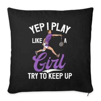 Badminton Funny Saying Men's Badminton Design - Sofa pillowcase 17,3'' x 17,3'' (45 x 45 cm) - black - Front