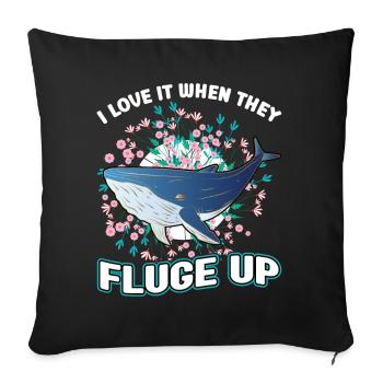 I Love It When They Flight Up - Whale - Sofa pillowcase 17,3'' x 17,3'' (45 x 45 cm) - black - Front