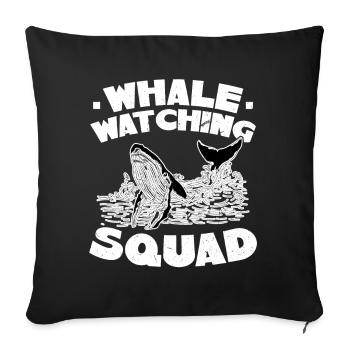 Whale Watching Squad - Sofakissenbezug 45 x 45 cm - Schwarz - Vorne