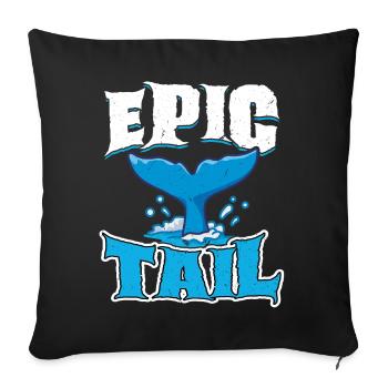 Epic Tail - Whale - Sofakissenbezug 45 x 45 cm - Schwarz - Vorne