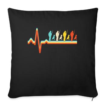 Hunting Retro Heartbeat - Sofa pillowcase 17,3'' x 17,3'' (45 x 45 cm) - black - Front