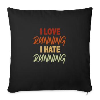 Courir - Housse de coussin décorative 45 x 45 cm - noir - Devant