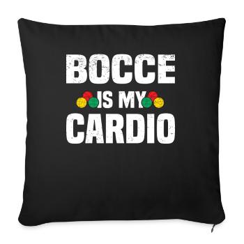 Boccia Petanque Boule Boccia Player Lyonnais - Sofa pillowcase 17,3'' x 17,3'' (45 x 45 cm) - black - Front