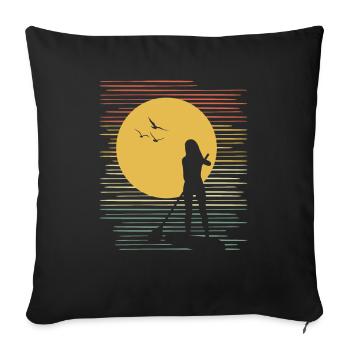 Stand Up Paddle SUP Vintage Retro - Sofa pillowcase 17,3'' x 17,3'' (45 x 45 cm) - black - Front