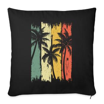 Palmen Vintage Retro Streifen - Sofakissenbezug 45 x 45 cm - Schwarz - Vorne