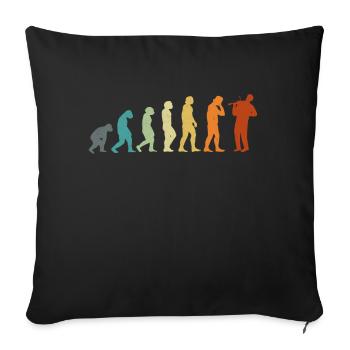 Violin Violinist Evolution Retro - Sofa pillowcase 17,3'' x 17,3'' (45 x 45 cm) - black - Front