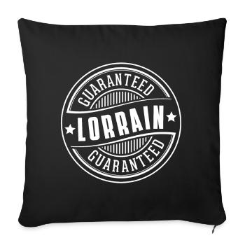 Cadeau Humour Homme Lorrain Noel Anniversaire - Housse de coussin décorative 45 x 45 cm - noir - Devant