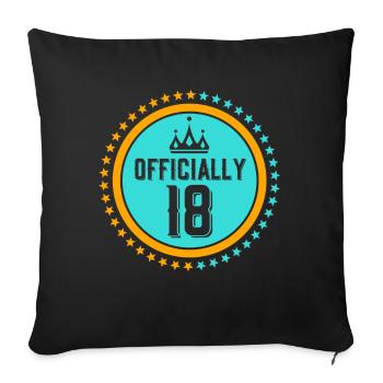 Enfant officiel de dix-huit ans 18e anniversaire - Housse de coussin décorative 45 x 45 cm - noir - Devant