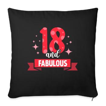 18 et fabuleuse fête d’anniversaire dix-huit - Housse de coussin décorative 45 x 45 cm - noir - Devant