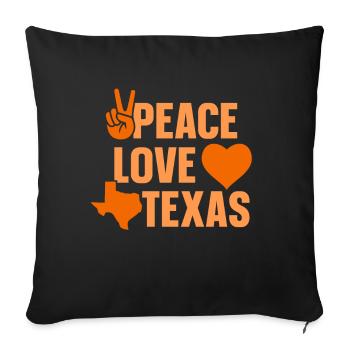 Peace Love Texas Texas Pride Texans - Sofa pillowcase 17,3'' x 17,3'' (45 x 45 cm) - black - Front