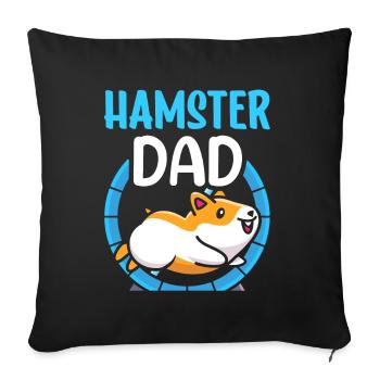 Hamster Papa Cute Pet Owner - Sofa pillowcase 17,3'' x 17,3'' (45 x 45 cm) - black - Front