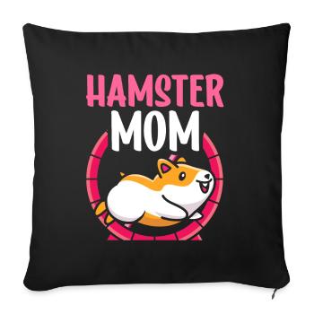 Hamster Mom Pet Owner Cute - Sofa pillowcase 17,3'' x 17,3'' (45 x 45 cm) - black - Front