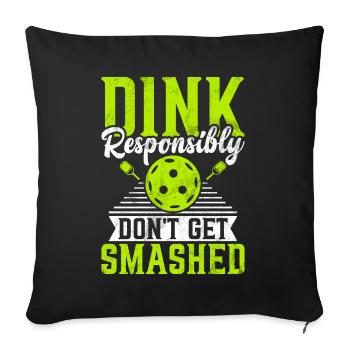 Pickleball masculin Sports Funny Pickleball Design - Housse de coussin décorative 45 x 45 cm - noir - Devant
