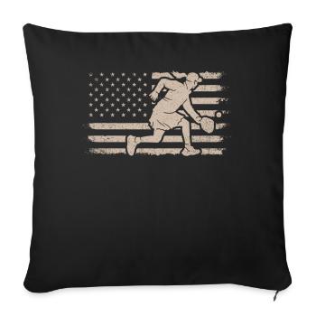Pickleball masculin Sports Funny Pickleball Design - Housse de coussin décorative 45 x 45 cm - noir - Devant