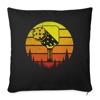 Pickleball masculin Sports Funny Pickleball Design - Housse de coussin décorative 45 x 45 cm - noir - Devant