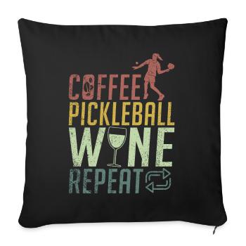 Pickleball masculin Sports Funny Pickleball Design - Housse de coussin décorative 45 x 45 cm - noir - Devant