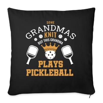 Pickleball masculin Sports Funny Pickleball Design - Housse de coussin décorative 45 x 45 cm - noir - Devant