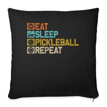 Pickleball masculin Sports Funny Pickleball Design - Housse de coussin décorative 45 x 45 cm - noir - Devant