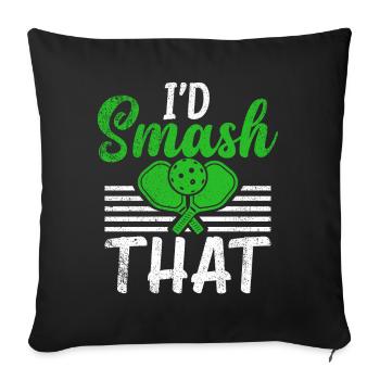 Pickleball masculin Sports Funny Pickleball Design - Housse de coussin décorative 45 x 45 cm - noir - Devant