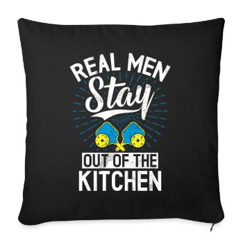 Pickleball masculin Sports Funny Pickleball Design - Housse de coussin décorative 45 x 45 cm - noir - Devant