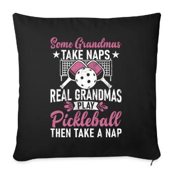 Pickleball masculin Sports Funny Pickleball Design - Housse de coussin décorative 45 x 45 cm - noir - Devant