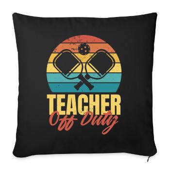Pickleball masculin Sports Funny Pickleball Design - Housse de coussin décorative 45 x 45 cm - noir - Devant