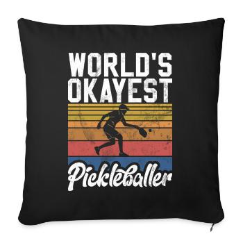 Pickleball masculin Sports Funny Pickleball Design - Housse de coussin décorative 45 x 45 cm - noir - Devant