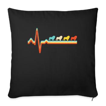 Leo Retro Heartbeat - Sofa pillowcase 17,3'' x 17,3'' (45 x 45 cm) - black - Front
