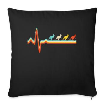 Kangaroo Retro Heartbeat - Sofa pillowcase 17,3'' x 17,3'' (45 x 45 cm) - black - Front