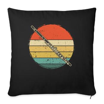 Flûtiste Flûtiste - Housse de coussin décorative 45 x 45 cm - noir - Devant