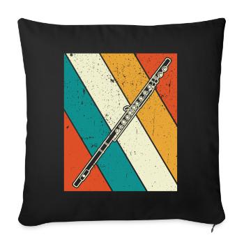 Flûtiste Flûtiste - Housse de coussin décorative 45 x 45 cm - noir - Devant