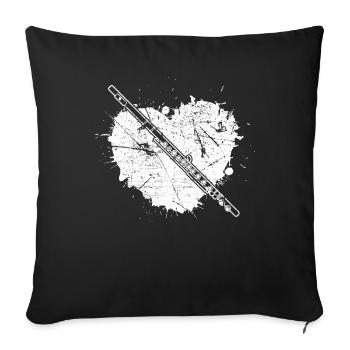 Flûtiste Flûtiste - Housse de coussin décorative 45 x 45 cm - noir - Devant