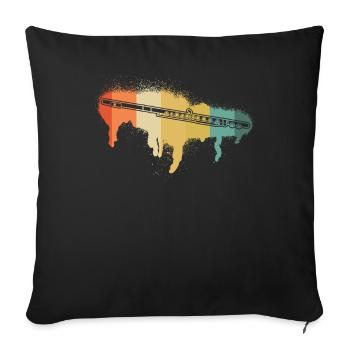 Flûtiste Flûtiste - Housse de coussin décorative 45 x 45 cm - noir - Devant