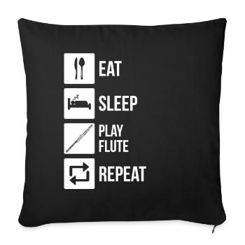 Flûtiste Flûtiste - Housse de coussin décorative 45 x 45 cm - noir - Devant