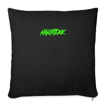 Hardtekk Green Techno Party Raver Outfit - Housse de coussin décorative 45 x 45 cm - noir - Devant