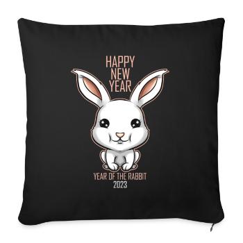 Cute Kawaii Rabbit - Chinese Happy New Year Of The - Sofa pillowcase 17,3'' x 17,3'' (45 x 45 cm) - black - Front
