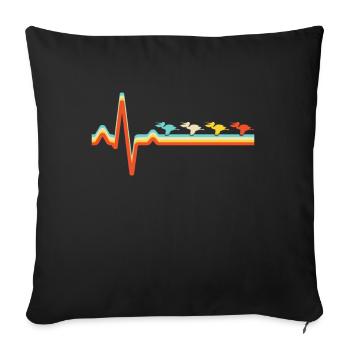 Pelikan Retro Heartbeat - Housse de coussin décorative 45 x 45 cm - noir - Devant