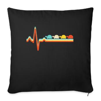 Turtle Retro Heartbeat - Sofa pillowcase 17,3'' x 17,3'' (45 x 45 cm) - black - Front
